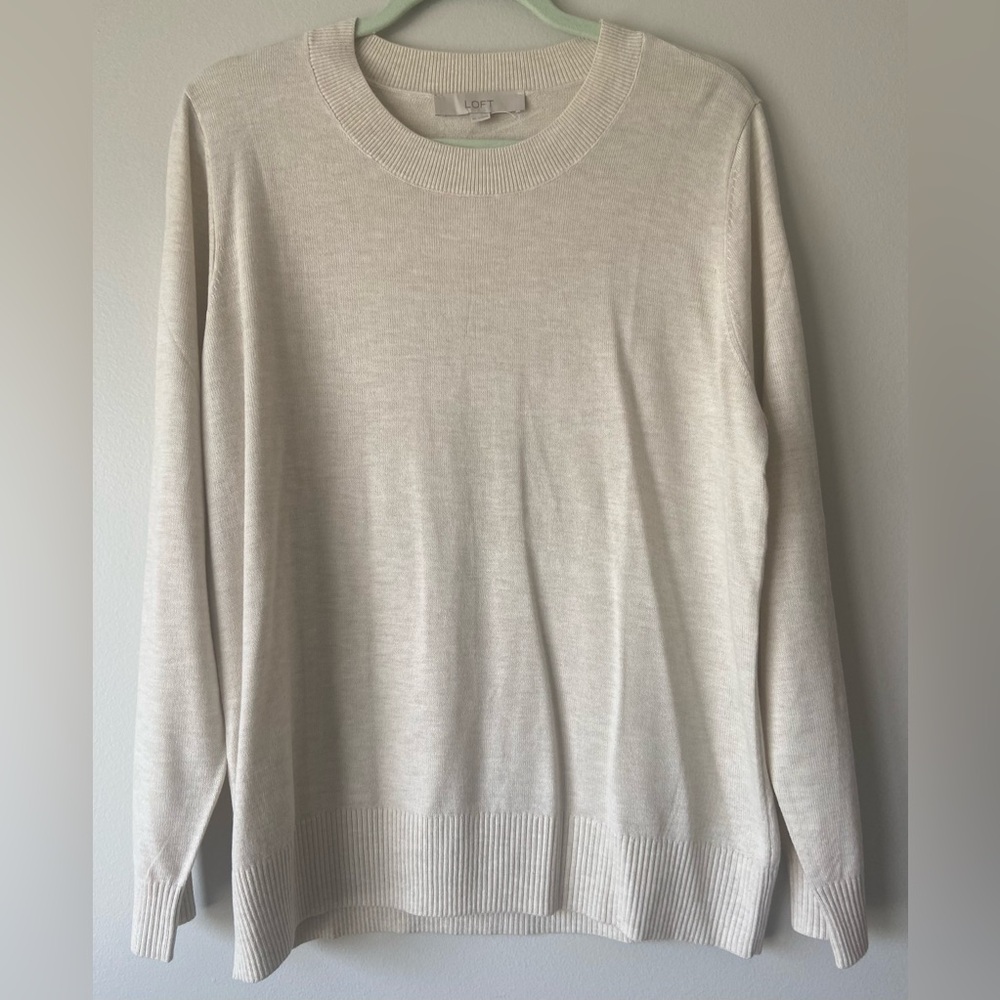 Loft Cream Knit Sweater/Size XL/NWT
